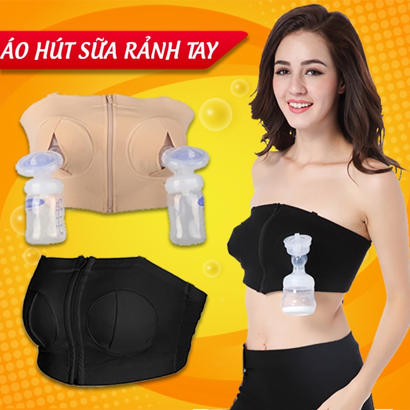 Áo hút sữa Hichito rảnh tay, ôm chặt bầu ngực hút sữa dễ dàng chất vải xịn mịn (màu be)