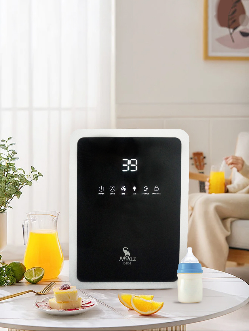 MÁY TIỆT TRÙNG SẤY KHÔ TIA UVC VÀ BẢO QUẢN BÌNH SỮA MOAZ BÉBÉ MB -038