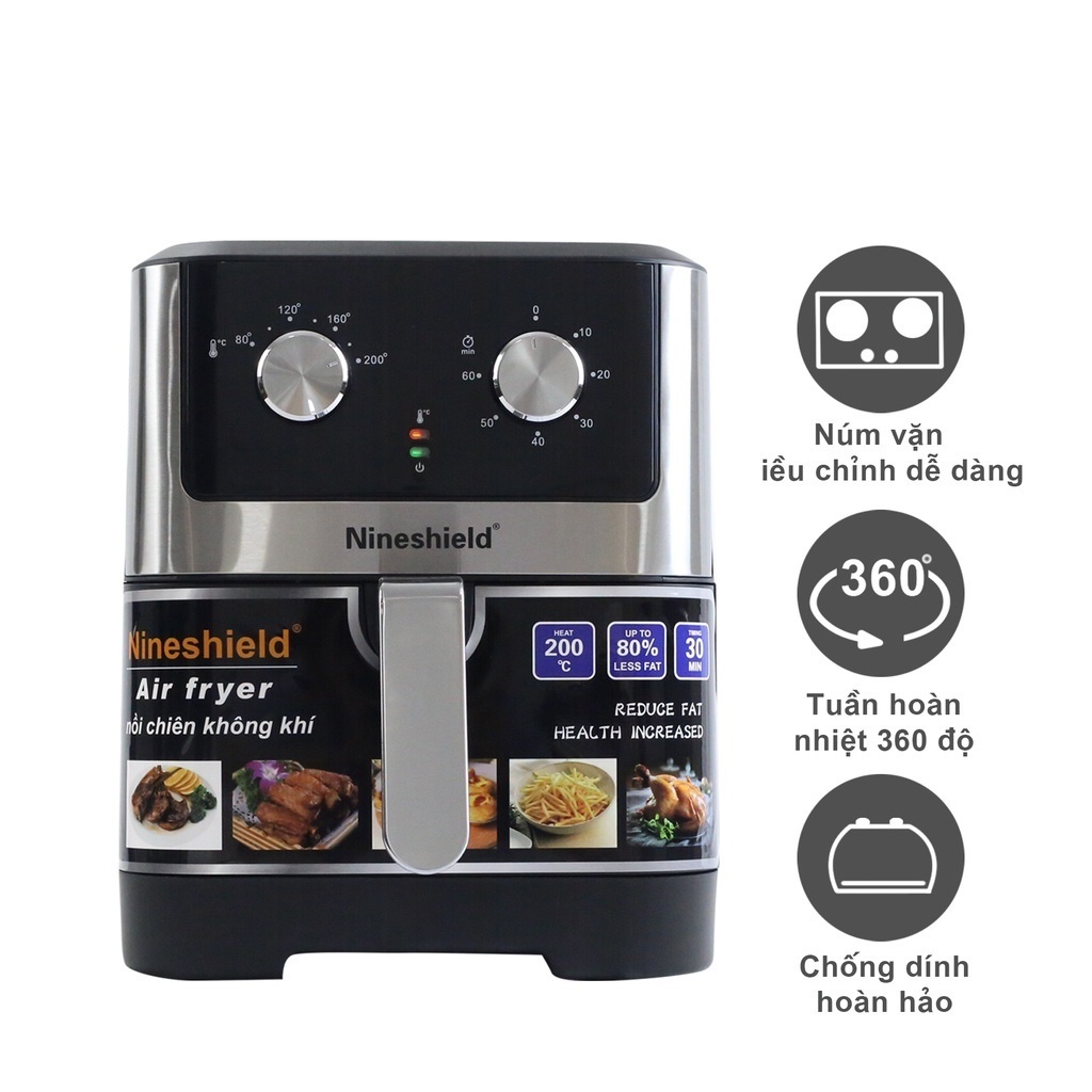 Nồi chiên không dầu Nine Shield KB1000 , dung tích 9L, bảo hành 12 tháng