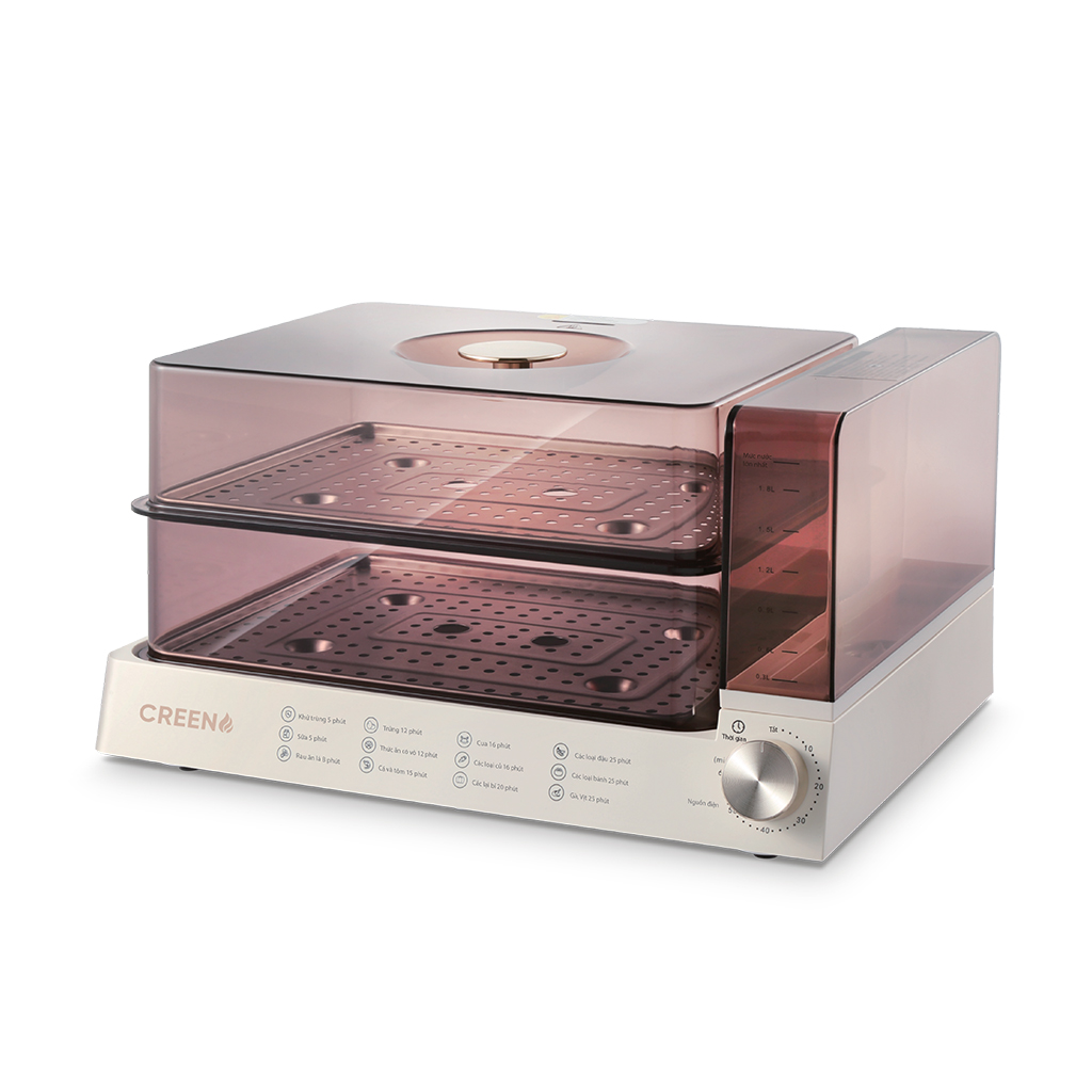 Nồi hấp điện CREEN CR-135CF dung tích 13.5L, hai màu lựa chọn